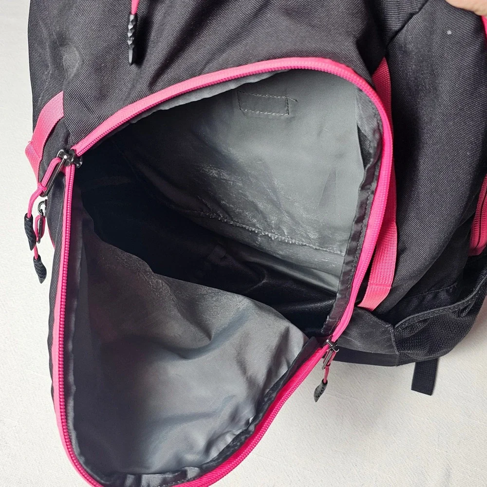 The North Face Pivoter Backpack Black Pink FlexVent Laptop School Bag